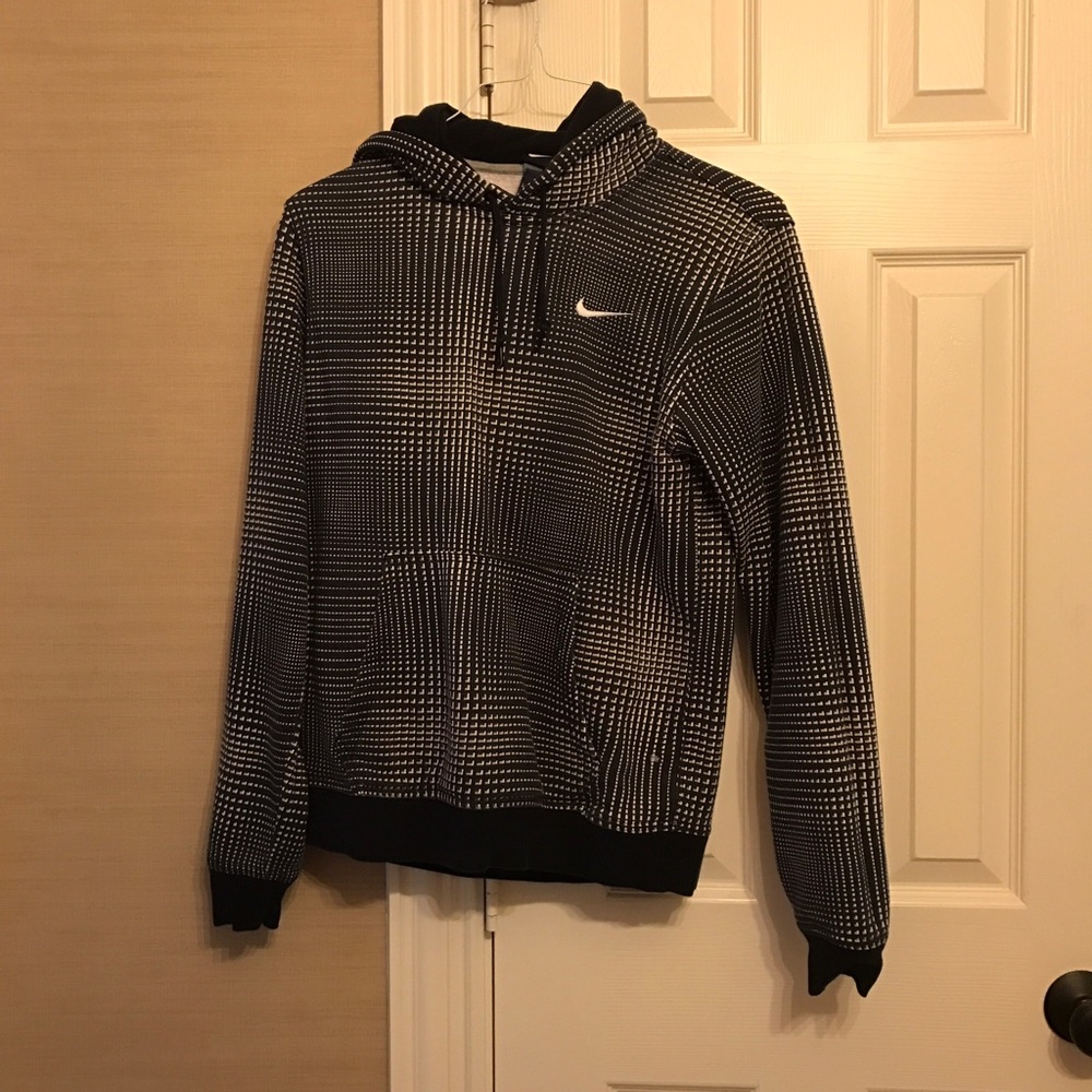 Nike black and white checkered hoodie